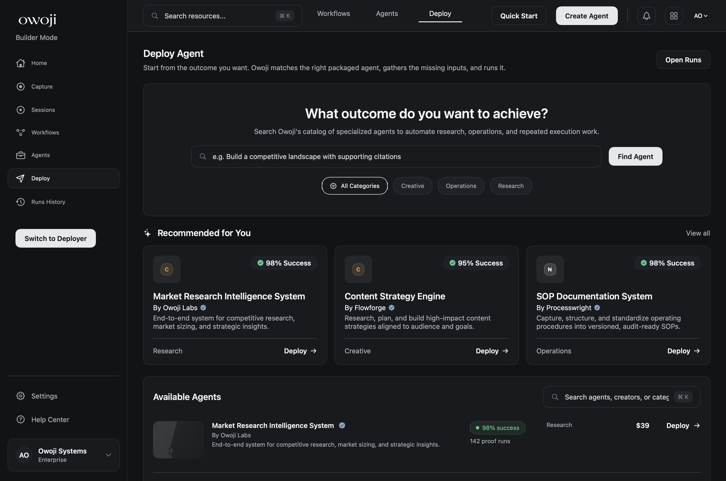 Community explore view showing proven workflows.